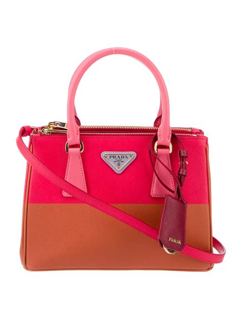 PRADA Saffiano Lux Small Promenade Tote Cerise